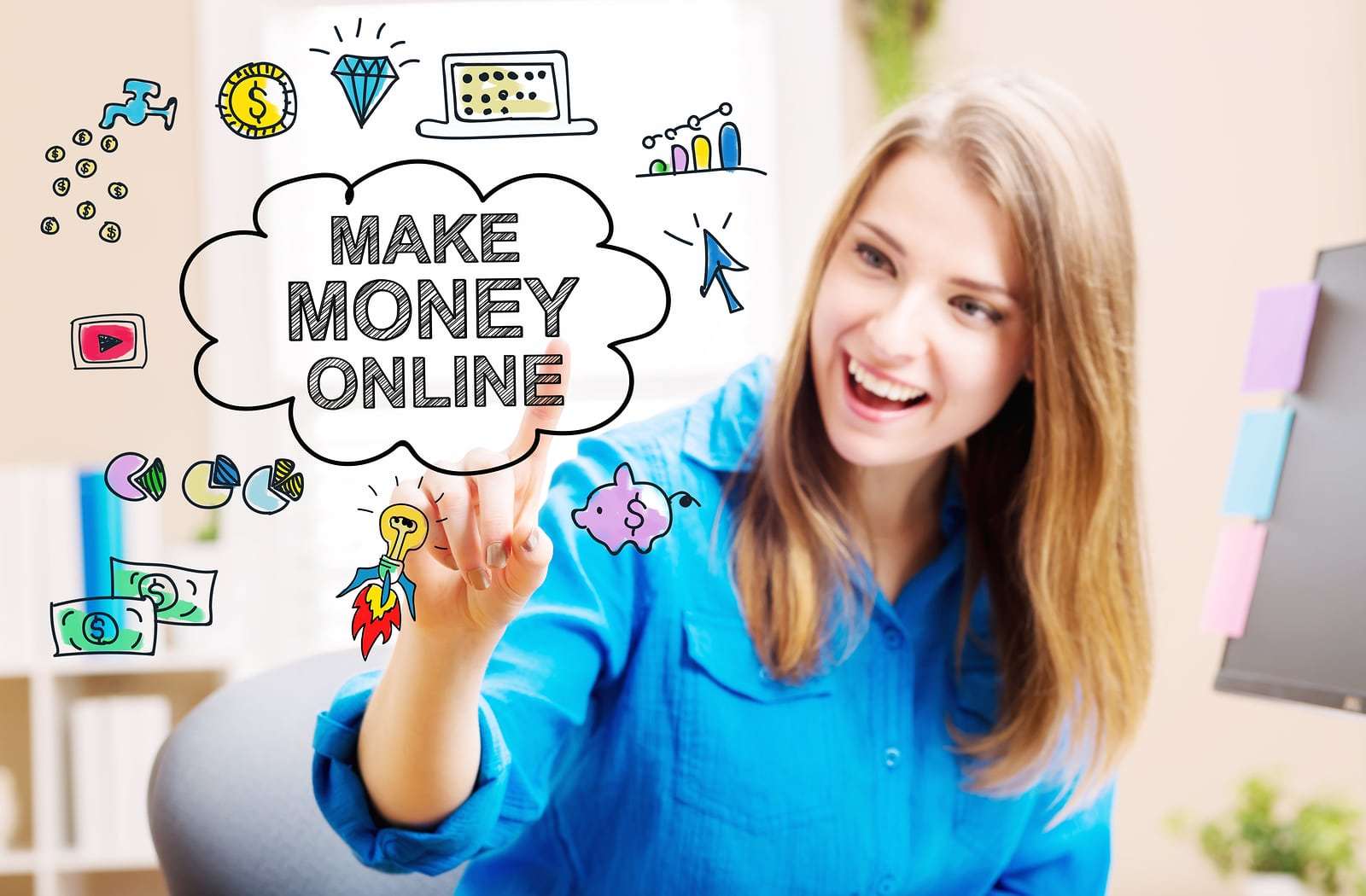 Make money online concept